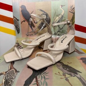 NEW Free People chain ankle strappy heels size 41